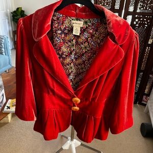 Anthropologie velvet blazer